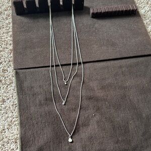 Delicate Layered Silver-Tone Necklace Set - 3 Strand